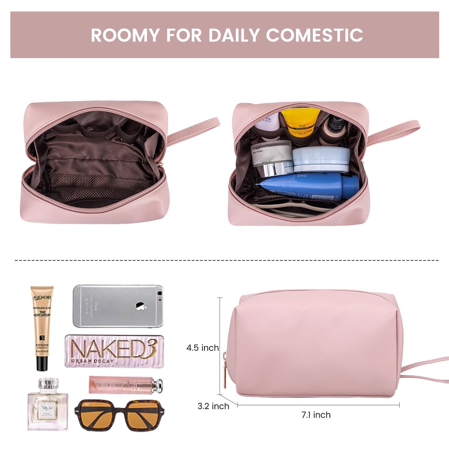 LOVEVOOK Laptop Bag for Women - 15.6 inch Lightweight PU Laptop Tote, Large Capacity Computer Bag with Clutch Purse for Business, Work, Office, Travel, Pink