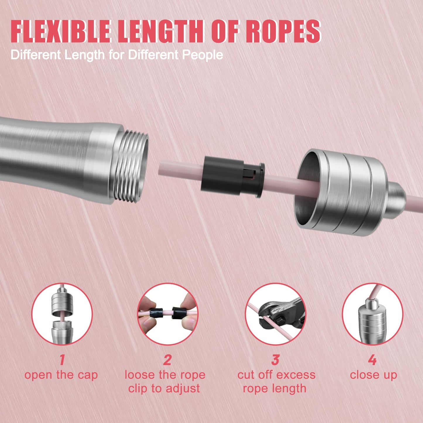Weighted Jump Rope for Fitness-Speed Skipping Rope for Women Men Exercise with Adjustable Length Jumping Rope and Alloy & Silicone Handles Suitable for Workout Boxing Home Gym