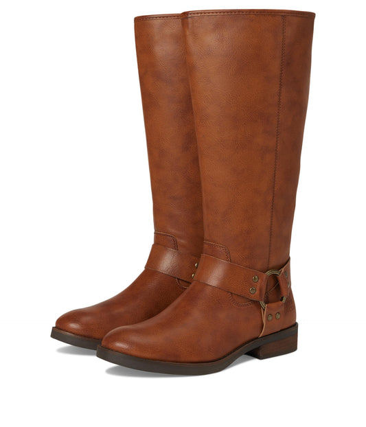 FRYE AND CO. Womens Kellie Harness Wide Calf Cognac 8 Medium