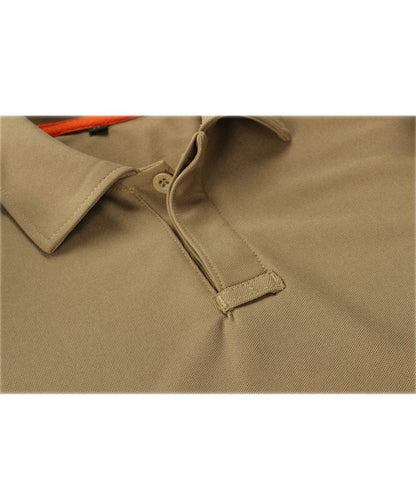 ZITY Mens Polo Shirt Short Sleeve Sports Tactical T-Shirt Athletic Golf Polos Daily Casual Stylish Collared Shirts for Men Khaki Medium