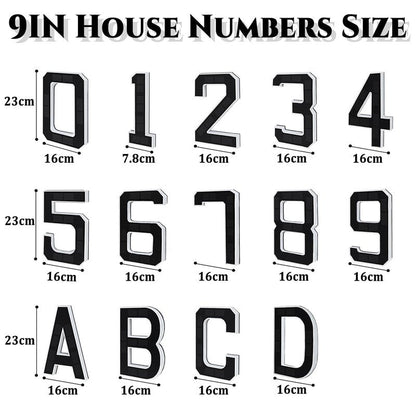 9" Solar Powered House Numbers for Outside Light Up, CARPESUN Waterproof Modern LED Backlit Address Signs, 300LM Large Exterior Illuminated Number Plate for Door, Home, Apartment, Mailbox (1-Black, 9 Inch)