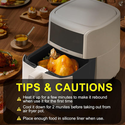 Air Fryer Silicone Liners Square 2 Pack 7.1 Inch Airfryer Liners 4-7 QT Reusable Air Fryer Liners Silicone Pot Oven Liner Baking Tray, Air Fryer Basket Silicone Mat Bowl Air Fryer Accessories Kitchen