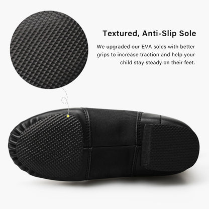 Stelle Jazz Shoes for Girls and Boys PU Leather Slip-On Jazz Dance Shoes (Toddler/Little Kid/Big Kid)(SJ06-Black,12ML