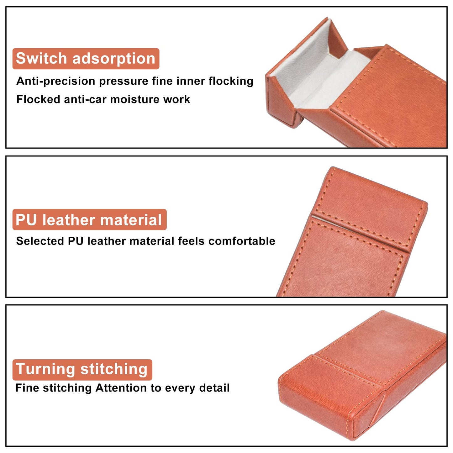 Leather Cigarette Case,King Size Prerolled Cone Holder,Waterproof Airtight Smell Proof Container,Carrying Case for Traveling