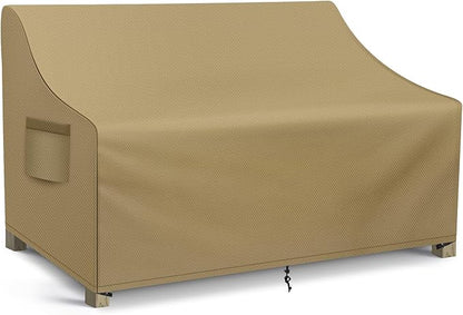 WLEAFJ Patio Sofa Cover Waterproof, 3-Seater Outdoor Sofa, Heavy Duty Deep Lounge Loveseat, Large Lawn Furniture with Air Vent, 79’’ W x 37’’ D x 35’’ H, Khaki