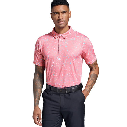 Ephemoca Men's Performance Dry Fit Golf Shirt, Quick-Dry Short Sleeve Polo, Moisture Wicking Red L