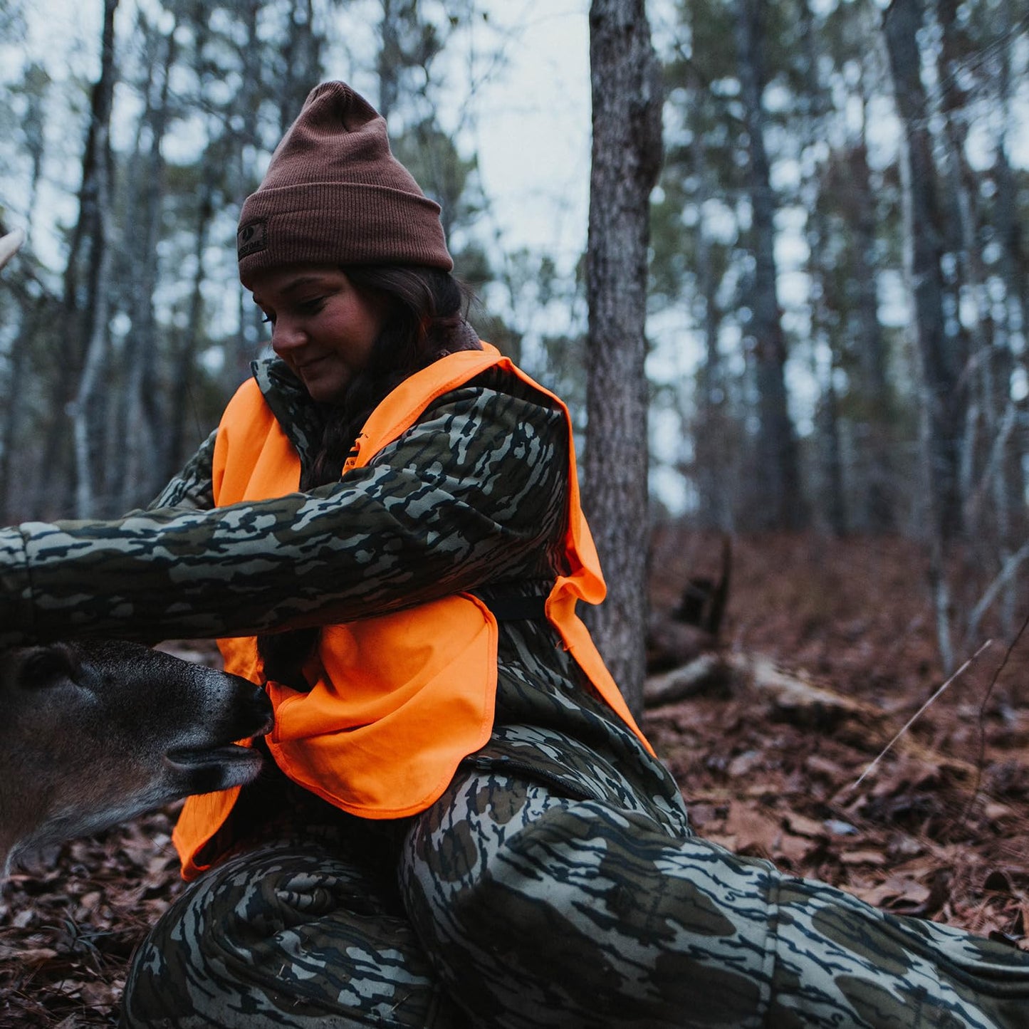 HME Highly Visible Blaze Orange Durable Reliable Versatile All-Season Unisex Safety Vest & Adjustable Hat with Hook-and-Loop Backstrap