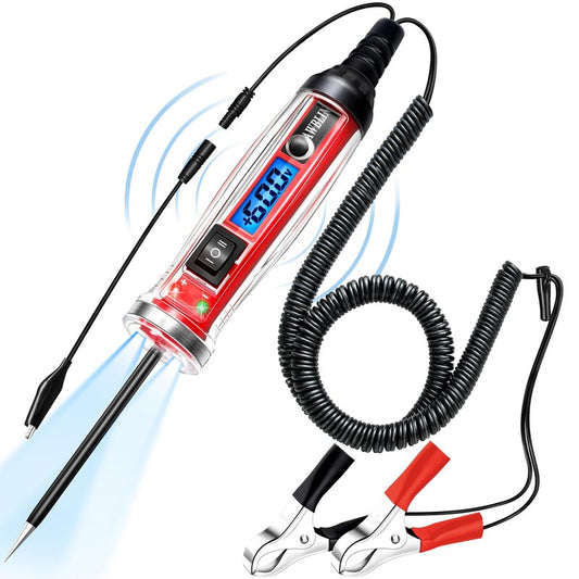 AWBLIN Power Circuit Probe Tester, LCD Digital Automotive Test Light with Voltage Display&Illumination, DC Voltage Tester, Electrical System Tool, Relay Fuse Continuity Current Test.