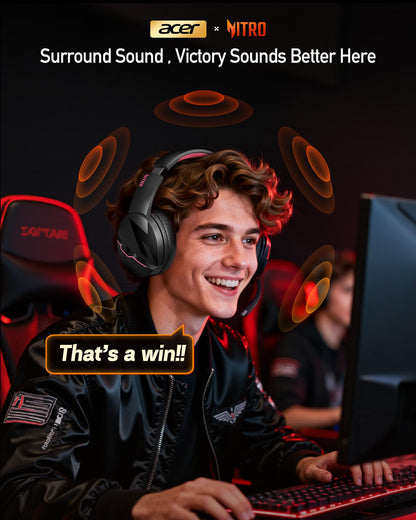 acer Wireless Gaming Headset, PS5 Headset with 2.4GHz for Ps5, Ps4, PC, Switch, Bluetooth 5.3 + 100Hrs Gaming Headphones with Noise Canceling Mic for Laptop, Mobile, Mac, 50mm Drivers (Blackpink)