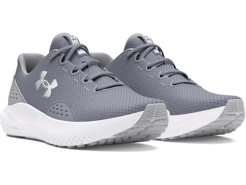 Under Armour UA Charged Surge 4 Men’s Running Shoe, Steel Mod Gray White, 13.5