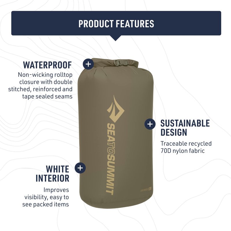 Sea to Summit Lightweight Dry Bag, Multi-Purpose Dry Storage, 3 Liter, Spicy Orange