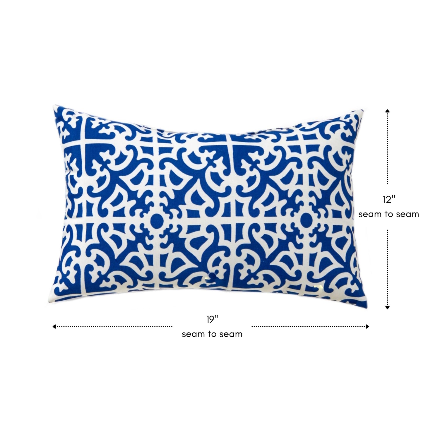 Greendale Home Fashions 2-Pack Outdoor 19x12 inch Rectangle Decorative Throw Pillow, Azure