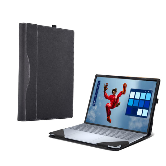 Laptop Case for Dell 16 Plus DB16250 DB16255|16 Plus 2-in-1 DB06250 [Not Other Models] All Inclusive Drop Case 16" PU Leather Protective Laptop Bag Detachable Shell (Dark Gray)