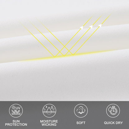 Men's Long Sleeve Rash Guard Swim Shirts UPF 50+ Sun Protection Dry Fit T-Shirt Athletic Tops for Running Hiking Fishing White XL