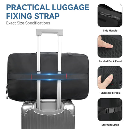 SWICKY Carry-on Travel Backpack for Men, Airline Approved Convertible Duffle Backpack with Shoe Compartment & USB Charging Port, Water Resistant 17.3 Inch Laptop Backpack for Travel Gym Camping