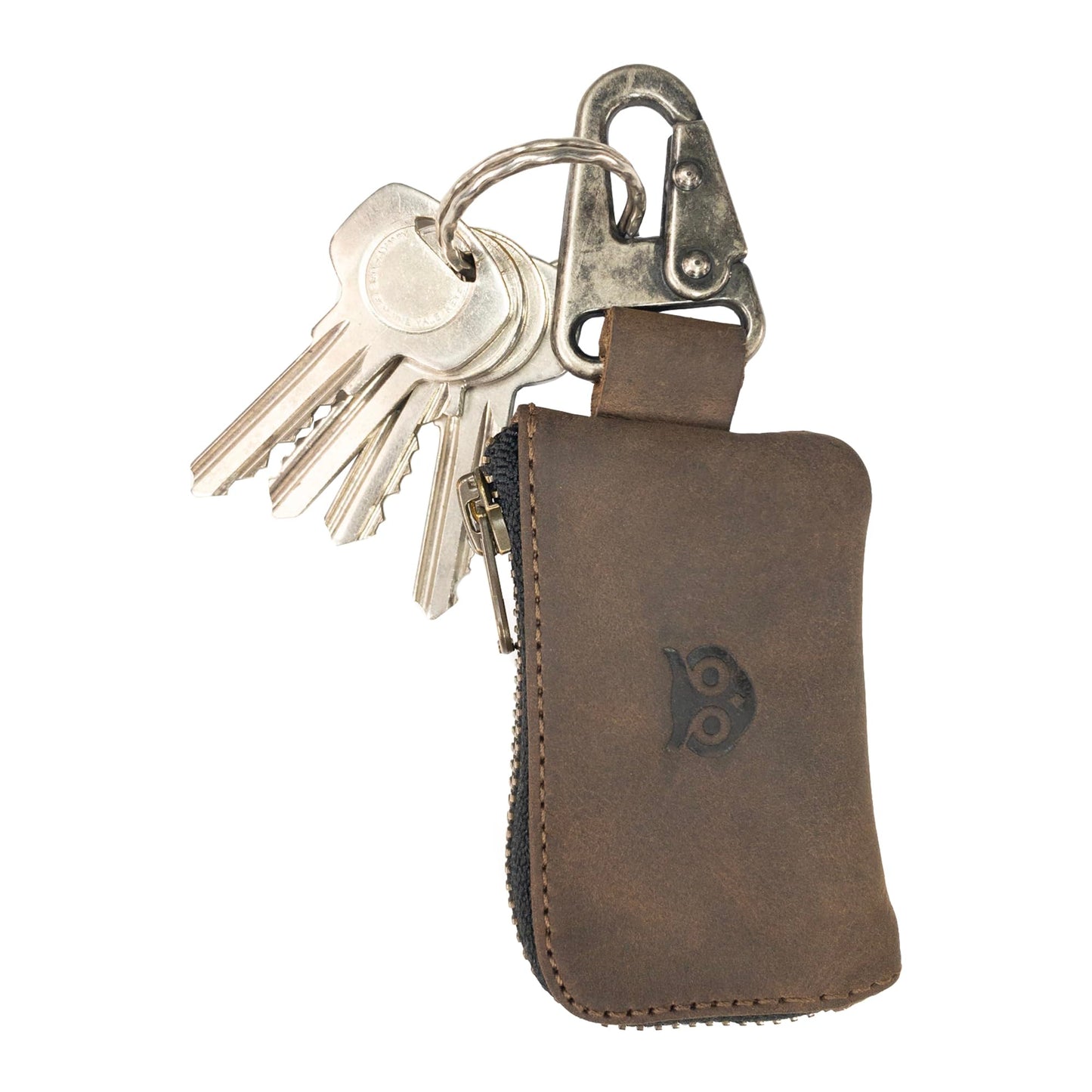Hide & Drink, Car Key Holder & Coin Purse for Belt Loop Handmade from Full Grain Leather - Bourbon Brown
