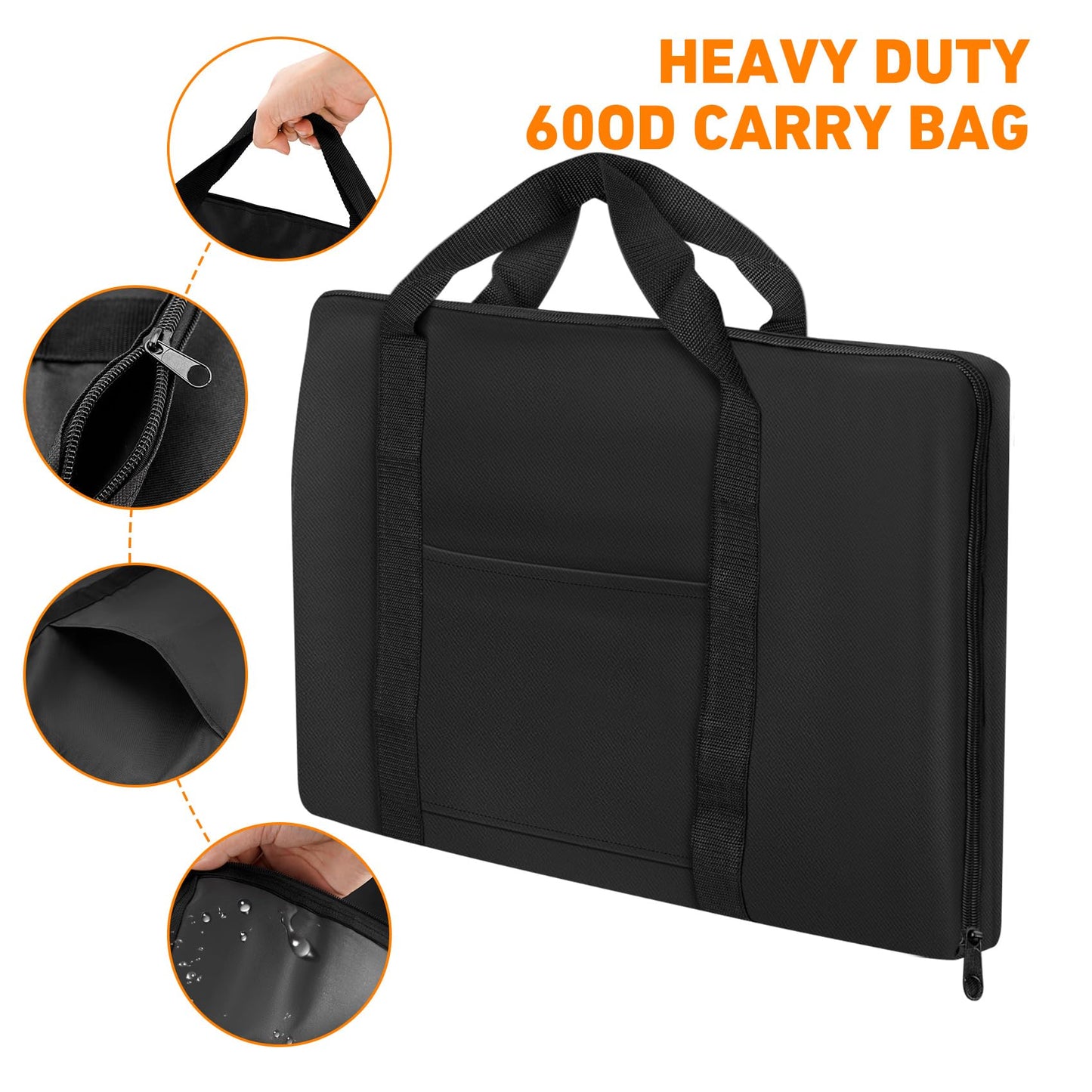 ZBXFCSH Heavy Duty 600D Polyester Medium Griddle Bag compatible with Camp Chef Single Burner Griddle Carry Bag - SG30, CGG16, SG14, FG20, MSG20 Cast Iron Griddle Bag Accessories -22''L×18‘’W ×1‘’H