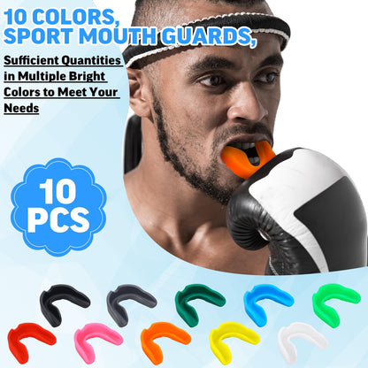 Frienda Sport Mouth Guards Mouthguard 10 Pcs Gum Mouth Guard Teeth Armor Game Guard for Boxing Basketball Football Hockey Karate Basketball Rugby Match