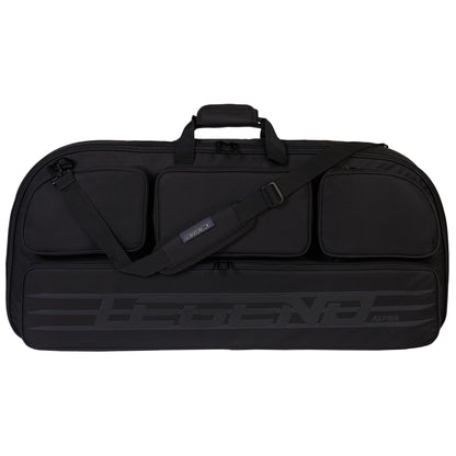 Legend Alpha Compound Bow Case - Fits MTM Ultra Compact Arrow Cases - Archery Bow Bag with Back & Shoulder Straps - With Cam Protectors, Soft Padding, & Extra Pockets 37"x16.5" Interior - Black