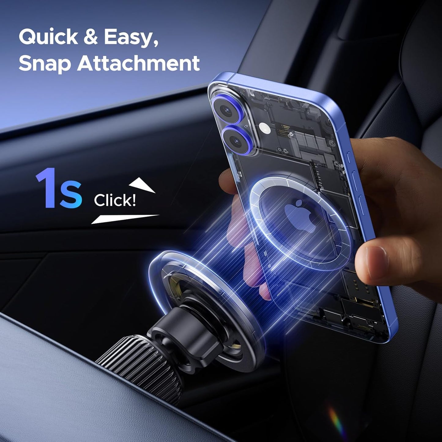 UGREEN Car Phone Mount for Magsafe Air Vent Car Mount Magnetic Phone Holder Compatible with iPhone 17 16 15 14 13 12 Pro Max, Strongest Magnet Black