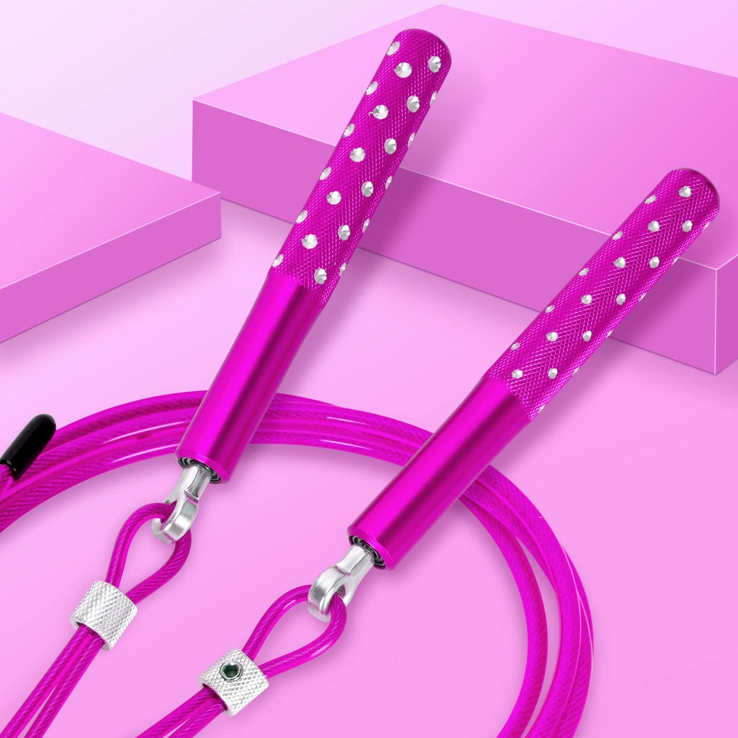 Jump Rope, Wastou Speed Jumping Rope for Training Fitness Exercise, Adjustable Adults Workout Skipping Rope for Men, Women, Kids, Girls