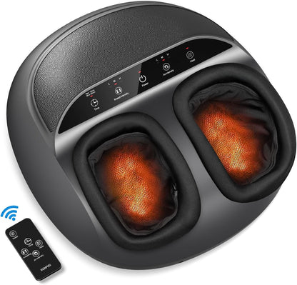 RENPHO Shiatsu Foot Massager with Heat, Feet Massager for Neuropathy Plantar Fasciitis Relief, FSA Eligible, 3 Heat Levels Foot Massage with Wireless Control, Size 13
