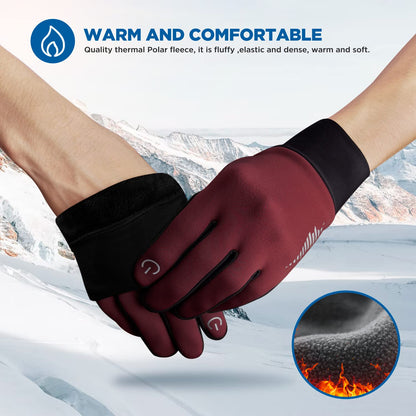 SIMARI Winter Gloves for Women Men - Cold Weather Thermal Touch Screen Ski Snow Glove Liners, Non-Slip Palm & Warm Fleece Lined, for Running Cycling Driving Hiking Walking Sports Outdoor Texting Work
