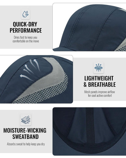 CLAPE Outdoor Sun Visor Hats Lightweight Waterproof Breathable Sports Hat UPF50+ Ultra Thin Cooling Baseball Hats