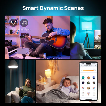 Consciot Smart Light Bulbs, WiFi Bluetooth Color Changing LED Light Bulb, Music Sync, 60W Equivalent Smart Bulb, A19 E26 RGBTW Light Bulbs That Works with Alexa/Google Home/Apple Home/Siri, 3 Pack