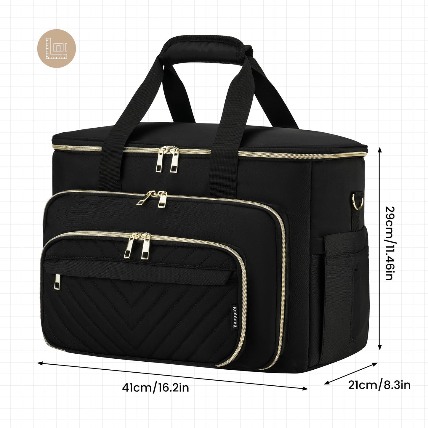 kadilong Sewing Machine Case with Multiple Storage Pockets&Removable Pad for Accessories, Universal Carrying Tote Sewing Machine Storage Bag Compatible with Most Standard Singer, Brother, Janome