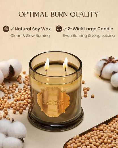M&SENSE Eucalyptus Cedarwood Scented Candles, 2 Wick 12.7oz Large Jar Candle 75H Long Lasting, Plant-Based Non Toxic Soy, Aromatherapy Candles Stress Relief, Fall Winter Thanksgiving Christmas Gift