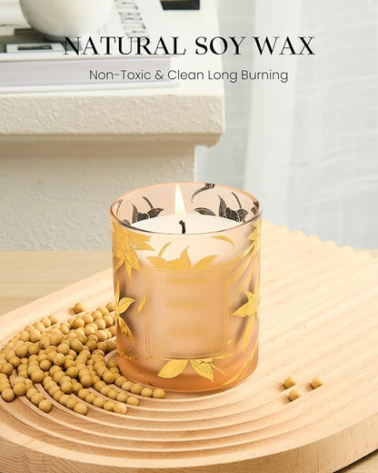 M&SENSE Vanilla Scented Candles, Vegan Soy Candles, Creamy Naturally Scented, 8.1oz 42-Hour Slow Burning Time, Toxic Free Winter Relaxing Sleep Thanksgiving Christmas Fancy Gift for Home Decor