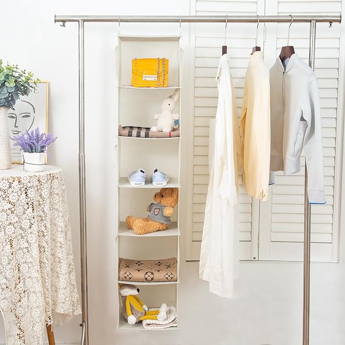 6 Shelves Hanging Closet Organizer, 2 Pack Hanging Storage