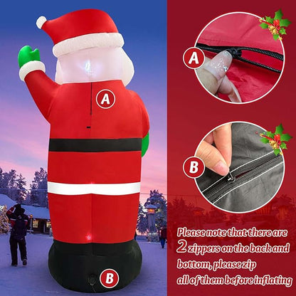 Danxilu 14FT Giant Christmas Inflatables Santa Claus with Wreath Built-in LED Lights, Blow Up Inflatable Christmas Decorations Outdoor for Yard Patio Garden Xmas Party Lawn Holiday Decor