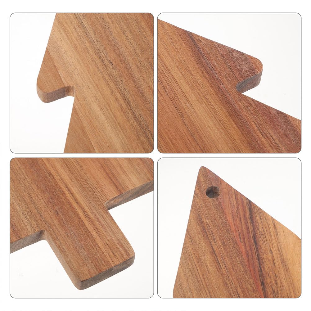 Christmas Tree Cutting Board, 14.9"x 9.4" Wooden Charcuterie Cheese Board, Acacia Serving Tray for Sushi, Dessert, Candy Dish