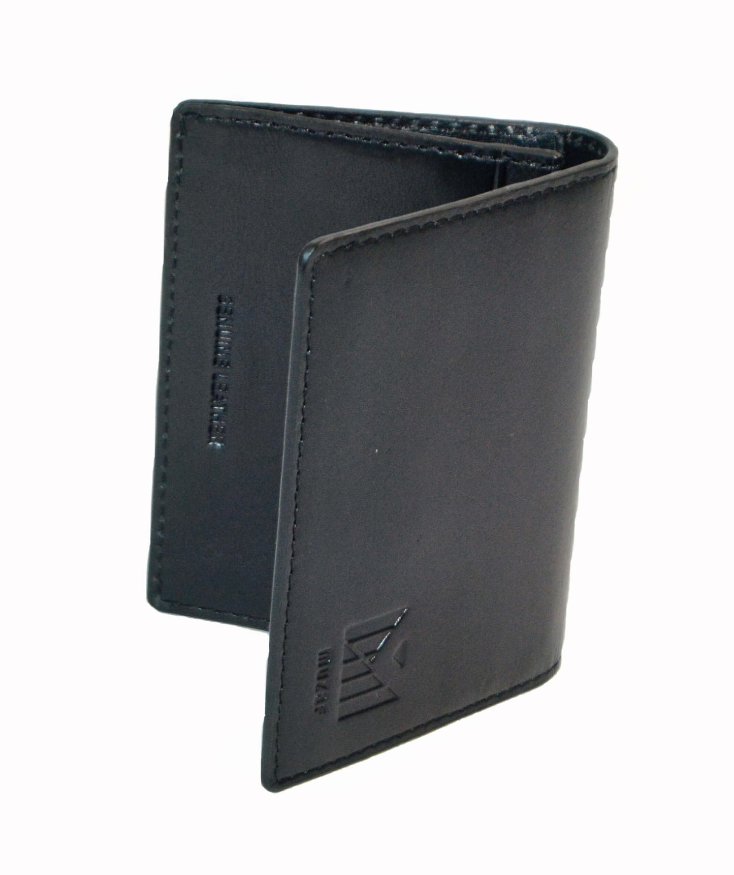 muzaf Premium Leather card holder, compact, 5 slots, hand stitched (Sand Black)
