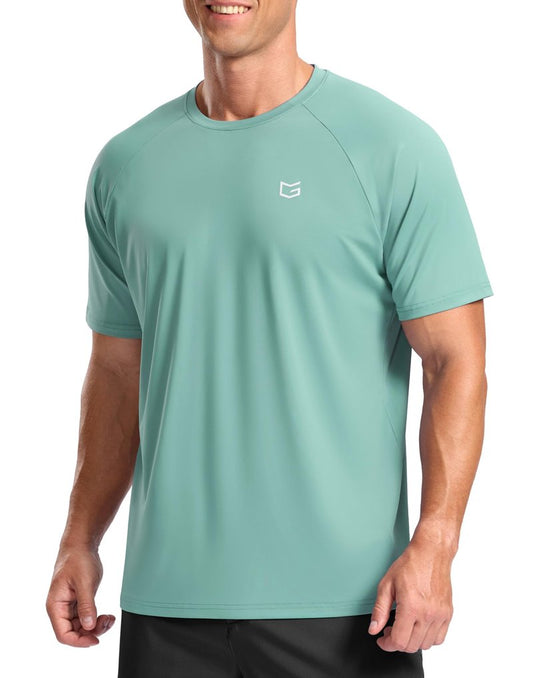 G Gradual Men's Athletic Workout T-Shirts Moisture Wicking Cooling Running Shirts Short Sleeve Performance Tee for Gym Tennis(Jasmine Green,XXL)