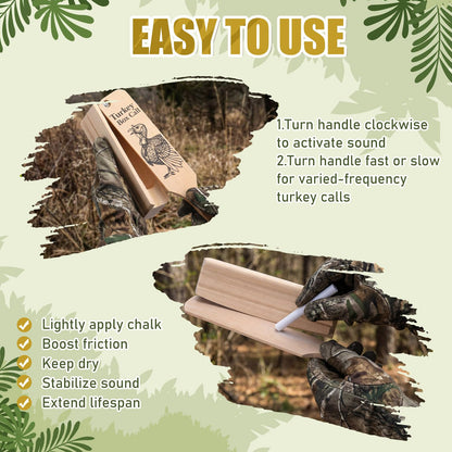 Soulchen 2 Pack Turkey Box Calls for Hunting, Wood Construction, Simulating Wide Range of Realistic Sounds Turkey Calls for Hunters