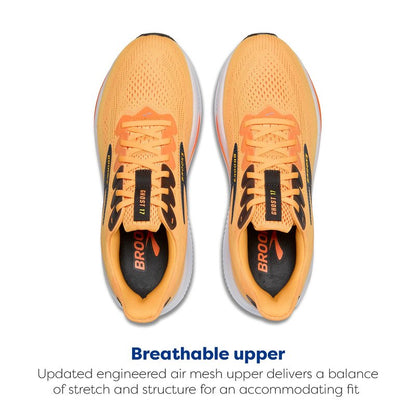 Brooks Men’s Ghost 17 Neutral Running Shoe - Blazing Orange/Yellow/Ebony - 10 Medium