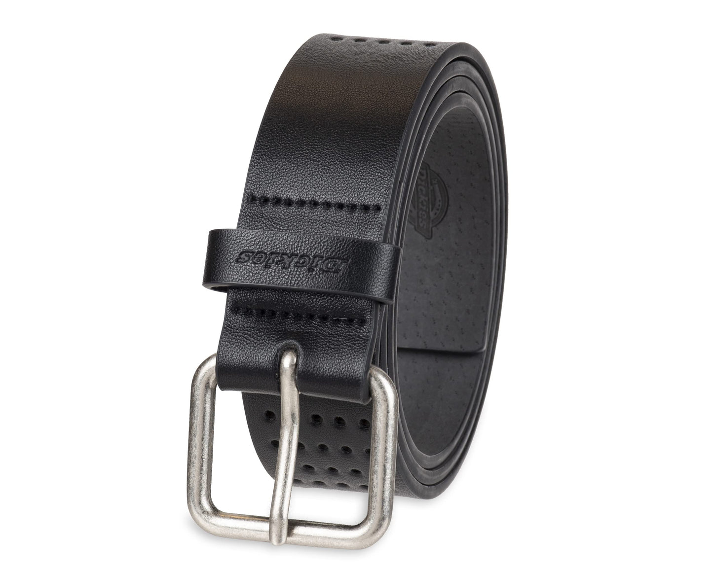 Dickies Women's Square Harness Buckle Multi-Perforated Casual Belt, Black Perforated, Medium