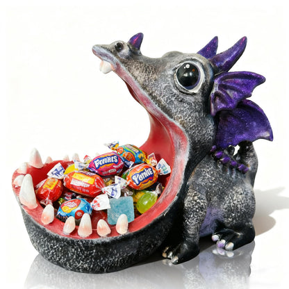 MOYI Candy Bowl Christmas Decoration Dinosaur Candy Dish, Home Decor Key Bowl for Entryway Table Office Desk, Unique Statue Fun Key Bowls Sculpture Art Decor Container Storage Box for Living Room
