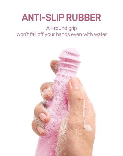 Hovluz Butt Wiper Tool, 15.7" Comfort Wipe Toilet Aid for Wiping Bottom, Bottom Buddy Wiping Aid for Disabled, Elderly, Overweight, Pregnant People, Easy to Use Bottom Buddy Wiping Assist Tool Pink