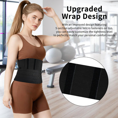 Lisacool Sculpt Touch Waist Trainer for Women Belly Fat Postpartum Belly Band Sweat Band for Stomach Weight Loss With Lumbar and Back Support Black
