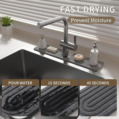 Faucet Mat for Kitchen Sink, Diatomite Stone Drying Sink Protectors, Bathroom