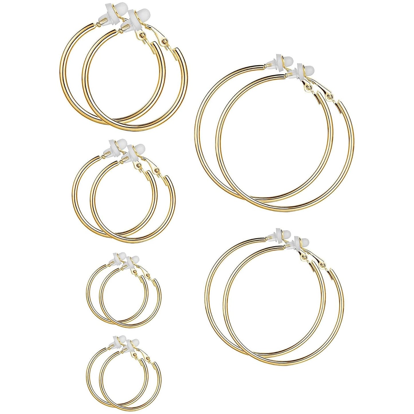 Sumind 6 Pairs Earrings Clip On Earrings Non Piercing Earrings Set for Women and Girls, 6 Sizes