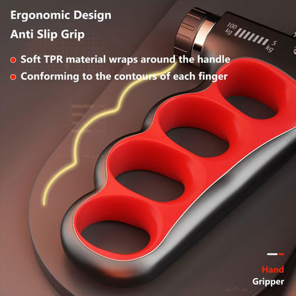 Grip Strength Trainer Forearm Strengthener, 11-222 lbs Adjustable Resistance, Automatic Counting, Ergonomic Design, Ideal Device for Grip Strengthening, Arthritis Relief, Hand Physical Therapy & Rehab