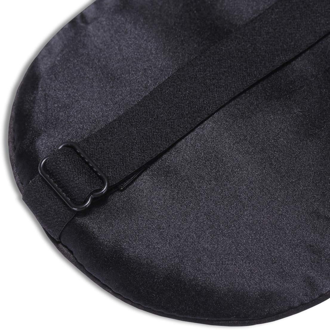 Alaska Bear Organic Silk Sleep Mask Cool Super Smooth Eye Cover Genuine Mulberry Silk Face Skin Care, Soft Filling, Lightweight for Home or Travel Use (Original Black, Flat)