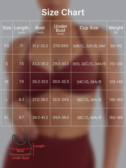 VOYJOY Impact Strappy Sports Bra Adjustable Padded Workout Gym Yoga Bra Crop Top for Women