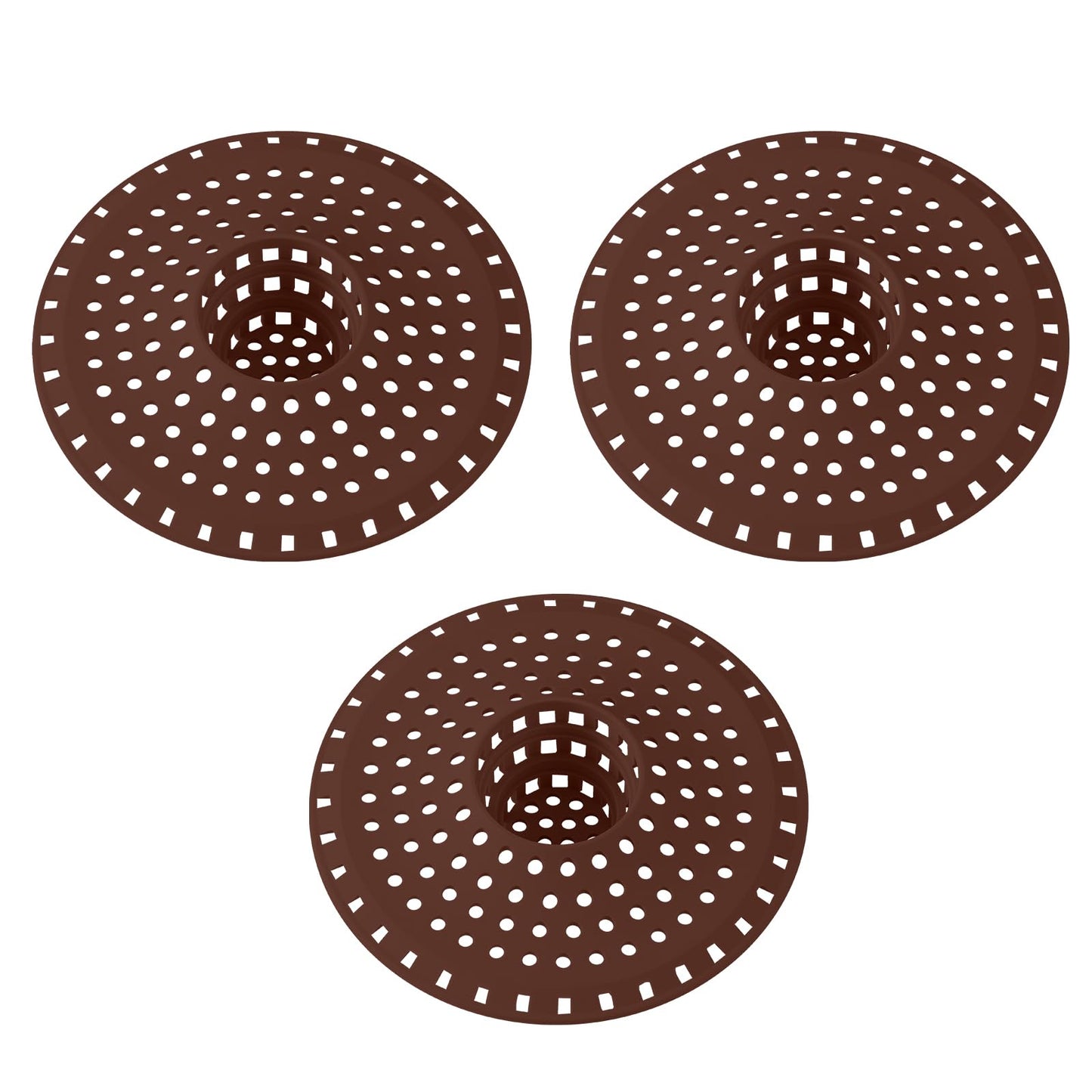 Bathtub Drain Hair Catcher,Tub Shower Drain Hair Trap/Strainer,3PCS Silicone Collapsible Tub Hair Catcher Drain Protector Designed for 1.47" to 1.75'' Regular Drains(Dark Gray)
