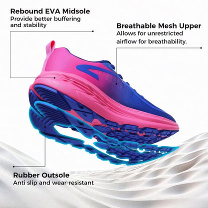 GSLMOLN Women's Athletic Tennis Shoes Lightweight Running Sneakers for Gym Workouts Walking with Cushion Support Non Slip Sport Design Rose/Blue Size 8